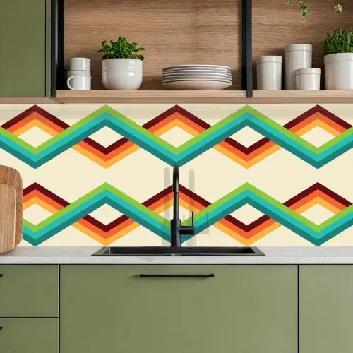 Retro - Strepen - Design - Seventies keuken achterwand 2 middel 871 -sfeer3