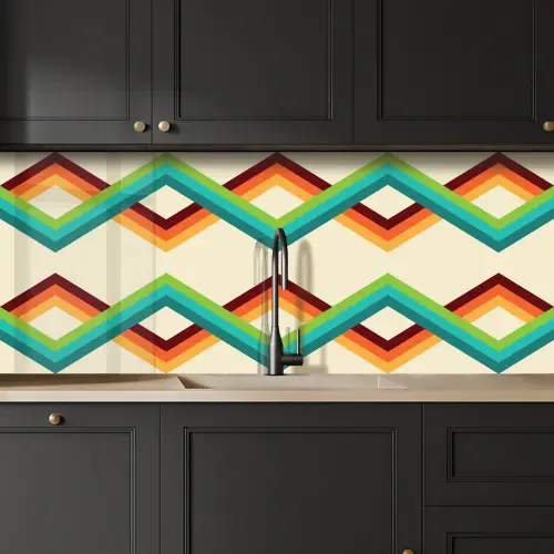 Retro - Strepen - Design - Seventies keuken achterwand 2 middel 871 -sfeer1