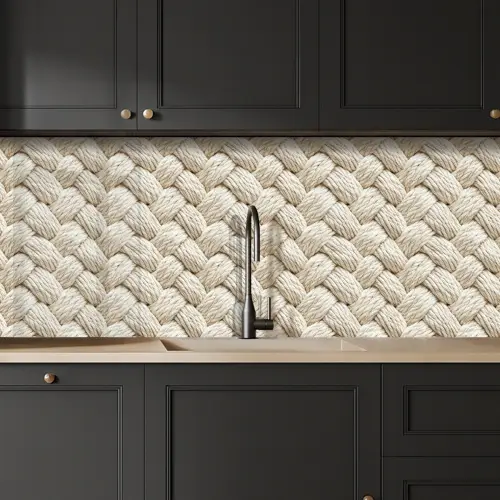 Touw - Gebreid - Beige keuken achterwand 2 middel 871 -sfeer1