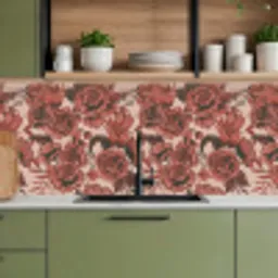 Roos - Patroon - Bloemen keuken achterwand 2 middel 871 -sfeer3