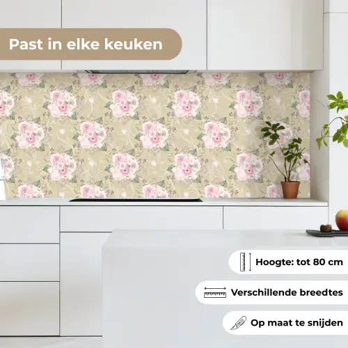 Roos - Patronen - Bloemen keuken achterwand 2 middel 871 -sfeer4_NL