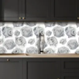 Rozen - Bloem - Zwart Wit - Patroon keuken achterwand 2 middel 871 -sfeer1