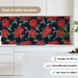 Rozen - Bloem - Patroon - Rood keuken achterwand 2 middel 871 -sfeer4_NL