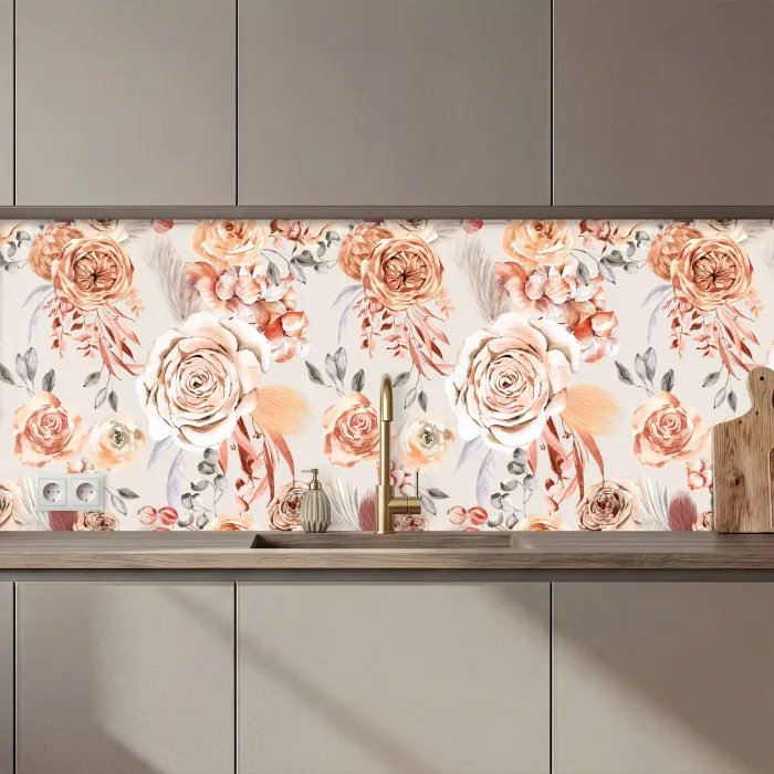 Rozen - Bloemen - Patroon keuken achterwand 2 middel 871 zz_3dshopping