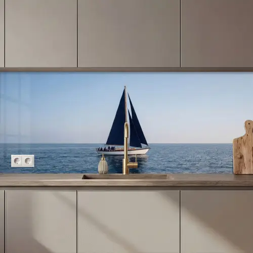 Zeilboot - Zee - Blauw keuken achterwand 2 middel zz_3dshopping