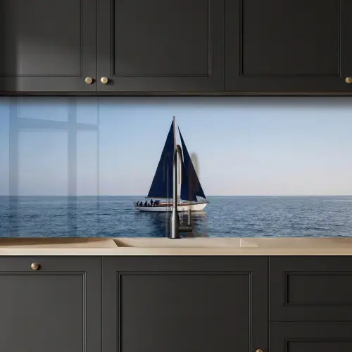 Zeilboot - Zee - Blauw keuken achterwand 2 middel -sfeer1