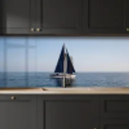Zeilboot - Zee - Blauw keuken achterwand 2 middel -sfeer1