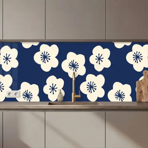Sakura - Wit - Patroon - Japan keuken achterwand 2 middel 871 zz_3dshopping