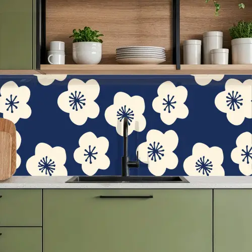 Sakura - Wit - Patroon - Japan keuken achterwand 2 middel 871 -sfeer3