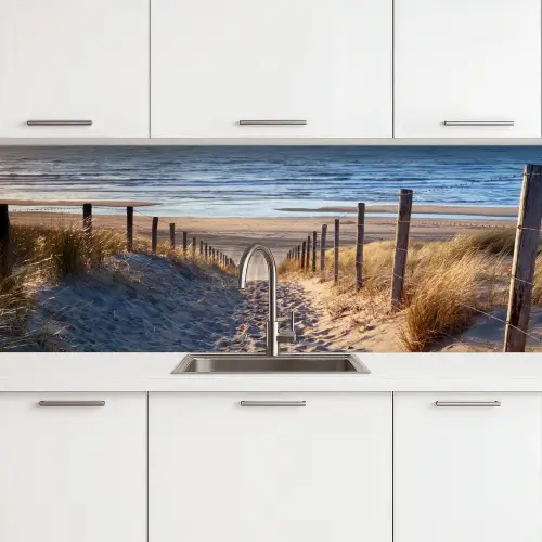 Zand - Strand - Duin - Zee - Zomer keuken achterwand 2 groot -3d