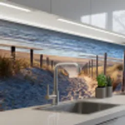 Zand - Strand - Duin - Zee - Zomer keuken achterwand 2 groot -3d_schuin