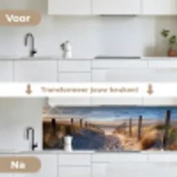 Zand - Strand - Duin - Zee - Zomer keuken achterwand 2 groot -voor-na_NL