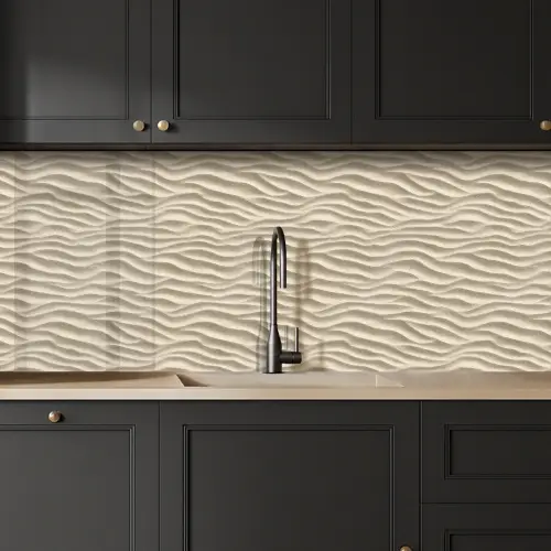 Zand - Golven - Beige keuken achterwand 2 middel 871 -sfeer1