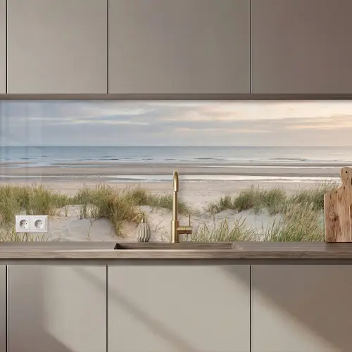Zandstrand - Bewolkt - Duinen keuken achterwand 2 middel zz_3dshopping