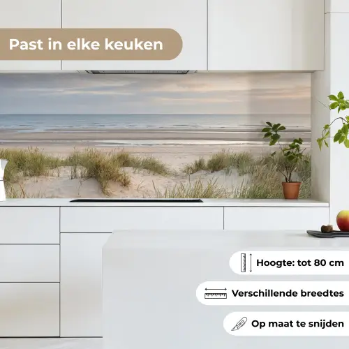 Zandstrand - Bewolkt - Duinen keuken achterwand 2 middel -sfeer4_NL