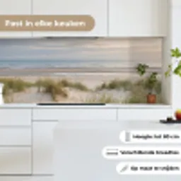 Zandstrand - Bewolkt - Duinen keuken achterwand 2 middel -sfeer4_NL