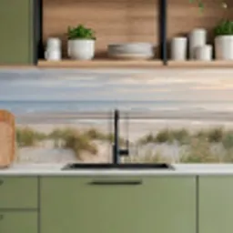 Zandstrand - Bewolkt - Duinen keuken achterwand 2 middel -sfeer3