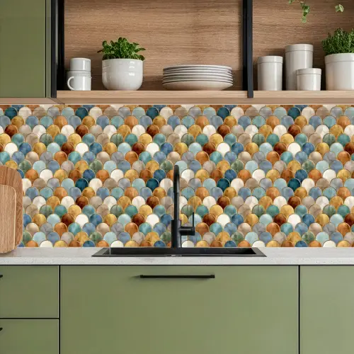 Schubvorm - Aardetinten - Metallic - Glans keuken achterwand 2 middel 871 -sfeer3