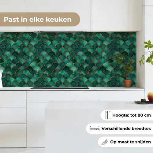 Schubben - Structuur - Diepgroene - Goud keuken achterwand 2 middel 871 -sfeer4_NL