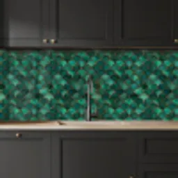 Schubben - Structuur - Diepgroene - Goud keuken achterwand 2 middel 871 -sfeer1