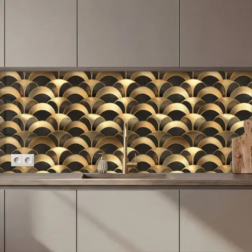 Schubben - Structuur - Goud keuken achterwand 2 middel 871 zz_3dshopping