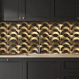 Schubben - Structuur - Goud keuken achterwand 2 middel 871 -sfeer1