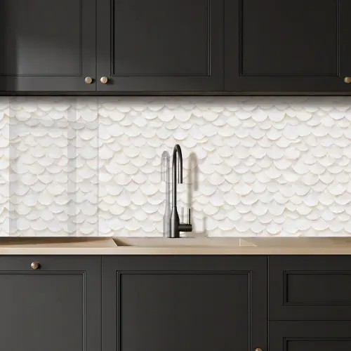 Schubben - Wit - Elegant keuken achterwand 2 middel 871 -sfeer1