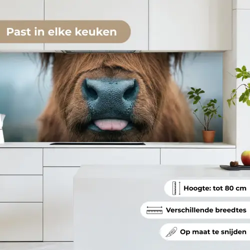 Schotse hooglander - Neus - Bruin keuken achterwand 2 middel -sfeer4_NL