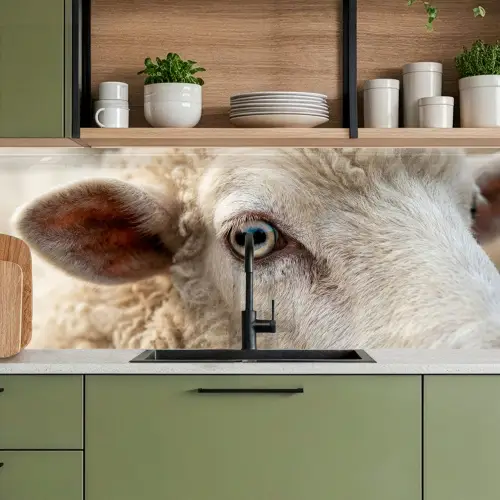 Schaap - Oog - Wit keuken achterwand 2 middel -sfeer3