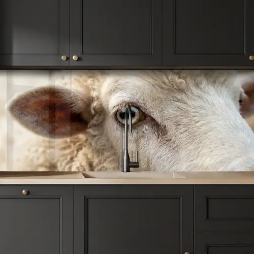 Schaap - Oog - Wit keuken achterwand 2 middel -sfeer1