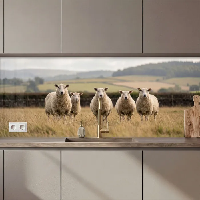 Schapen - Weidenlandschap - Heuvels keuken achterwand 2 middel zz_3dshopping