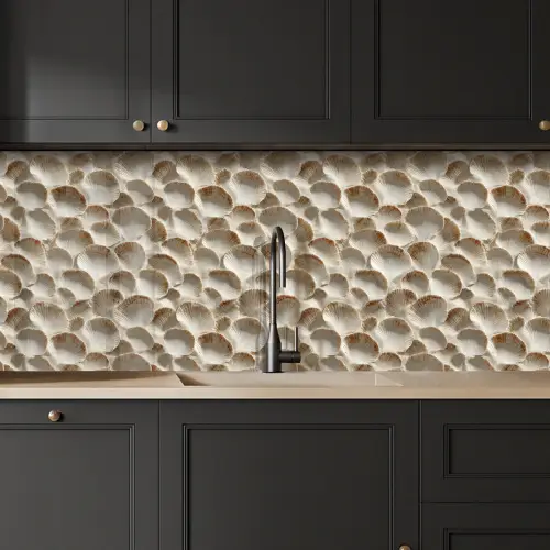 Schelpen - Waaiervorm - Wit keuken achterwand 2 middel 871 -sfeer1