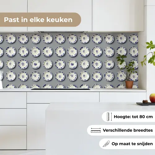 Borden - Bloemen - Blauw - Wit keuken achterwand 2 middel 871 -sfeer4_NL