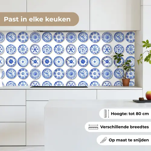 Borden - Bloemen - Patroon - Blauw keuken achterwand 2 middel 871 -sfeer4_NL