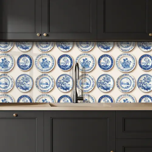 Borden - Bomen - Planten - Blauw keuken achterwand 2 middel 871 -sfeer1