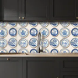 Borden - Bomen - Planten - Blauw keuken achterwand 2 middel 871 -sfeer1