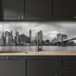 Skyline - Brug - Gebouwen - Kleurloos keuken achterwand 2 middel -sfeer1