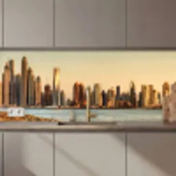 Skyline - Kanaal - Wolkenkrabbers keuken achterwand 2 middel zz_3dshopping