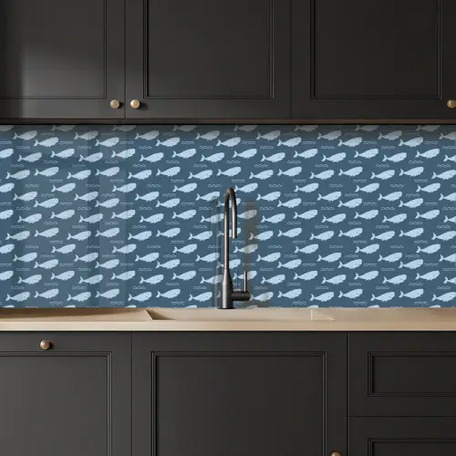 Klein - Oceaan - Golven - Blauw keuken achterwand 2 middel 871 -sfeer1