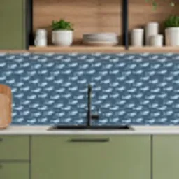 Klein - Oceaan - Golven - Blauw keuken achterwand 2 middel 871 -sfeer3