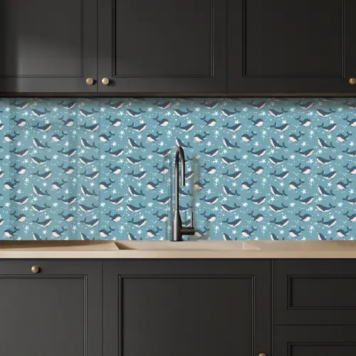 Klein - Oceaan - Walvis - Zeester keuken achterwand 2 middel 871 -sfeer1