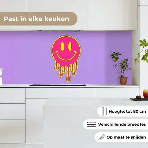 Smiley - Drip - Neon keuken achterwand 2 middel -sfeer4_NL