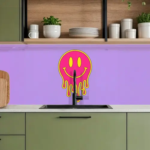 Smiley - Drip - Neon keuken achterwand 2 middel -sfeer3