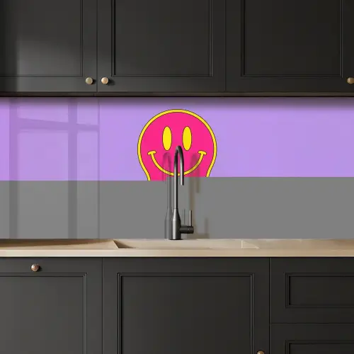 Smiley - Drip - Neon keuken achterwand 2 middel -sfeer1