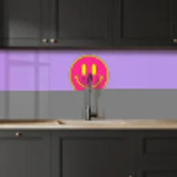 Smiley - Drip - Neon keuken achterwand 2 middel -sfeer1