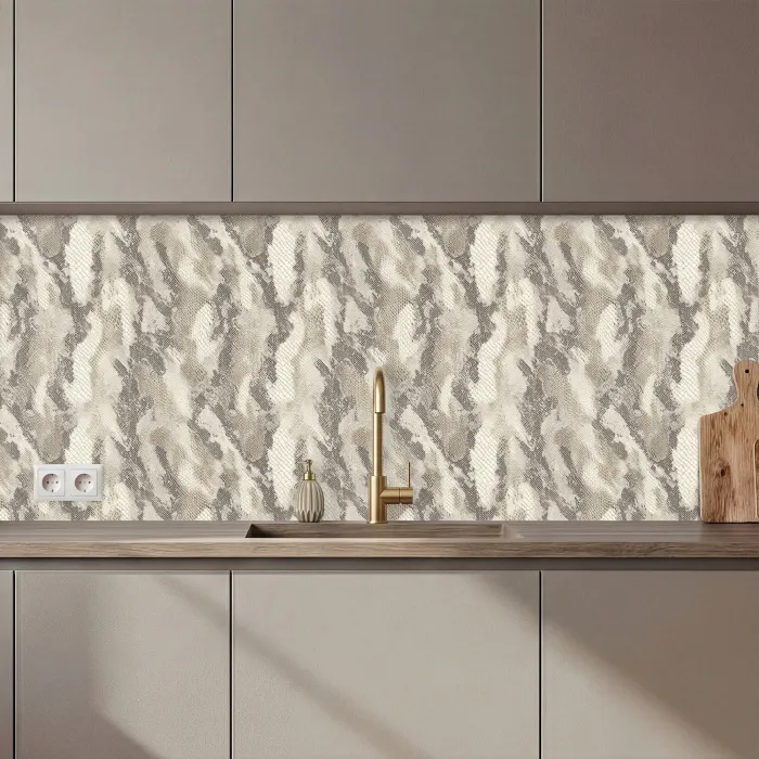 Slang - Patroon - Taupe keuken achterwand 2 middel 871 zz_3dshopping