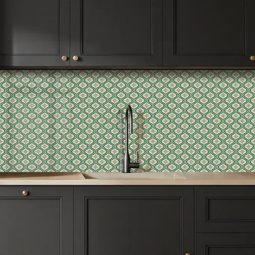 Sneeuwvlok - Winter - Vintage - Patroon - Kerst keuken achterwand 2 middel 871 -sfeer1
