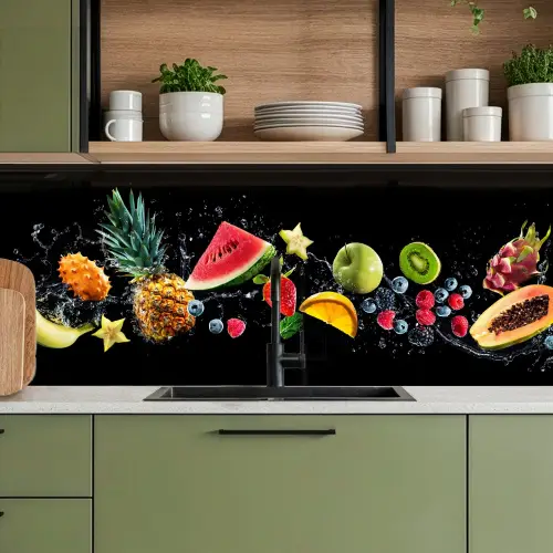 Splash - Fruit - Zwart keuken achterwand 2 middel -sfeer3