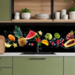 Splash - Fruit - Zwart keuken achterwand 2 middel -sfeer3
