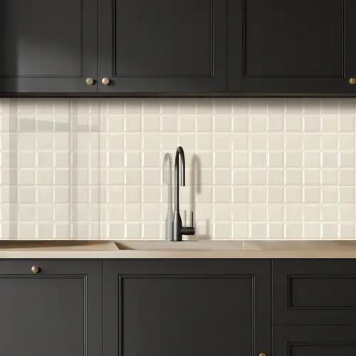 Vierkant - Tegels - Glans - Beige keuken achterwand 2 middel 871 -sfeer1